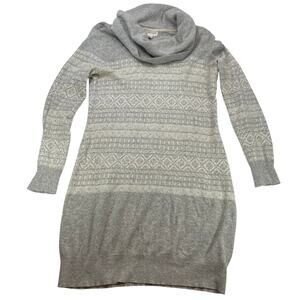 Vintage Kenar Wool Cashmere Blend Fair Isle Cowl Neck Sweater Gray XL Women